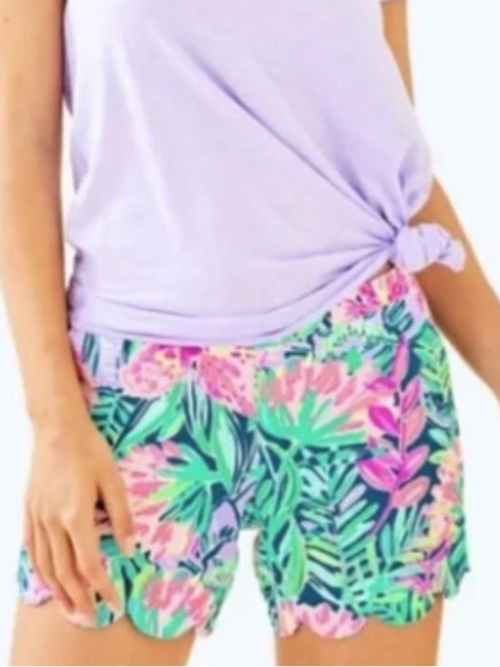 NWT Lilly Pulitzer MAGNOLIA BUTTERCUP Scalloped Shorts SLATHOUSE SOIRÉE Size 4